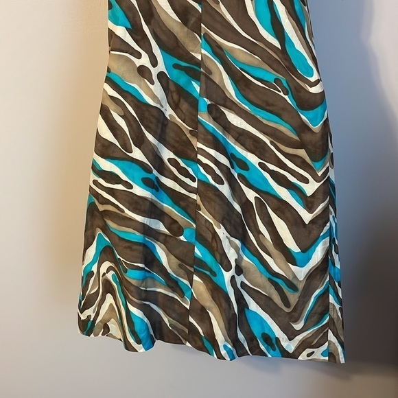 Trina Turk Silk Cotton Blend Zebra Stripe One Shoulder Shift Dress size 0 - Picture 10 of 13
